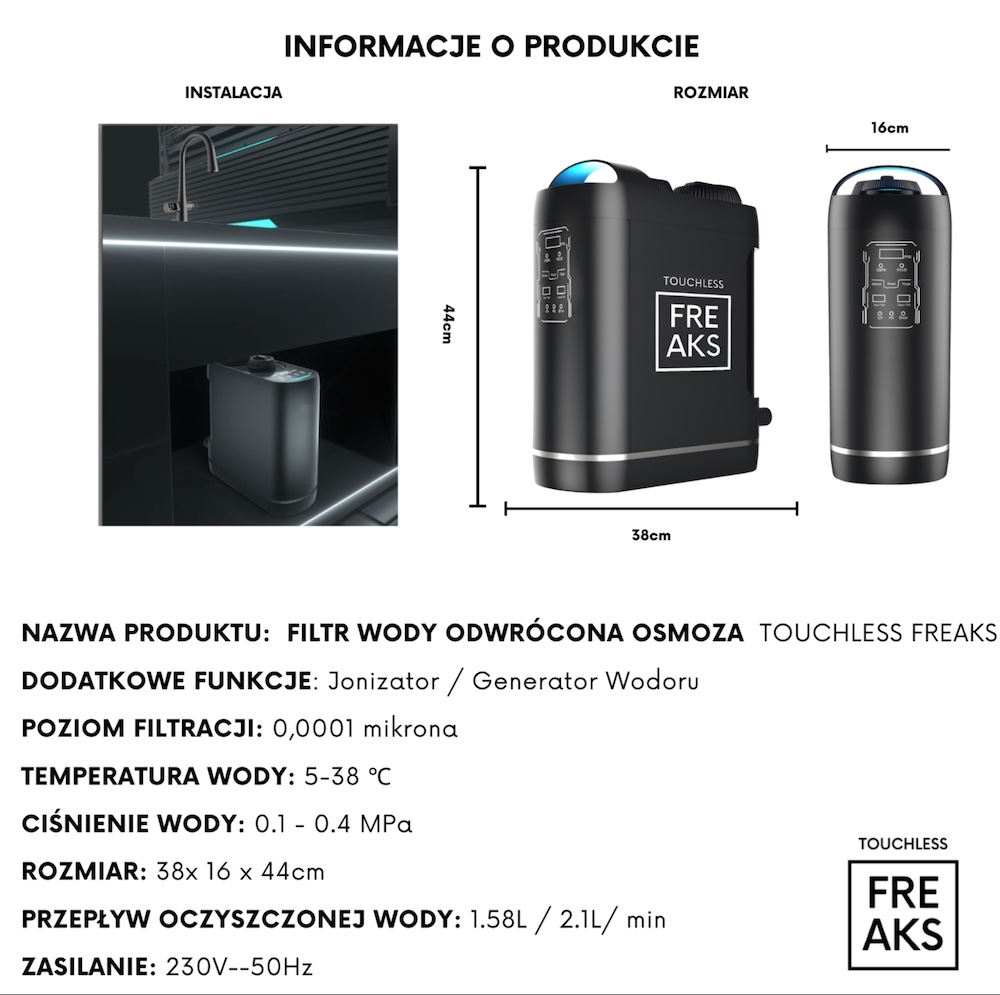 Odwrócona osmoza Touchless Freaks A10